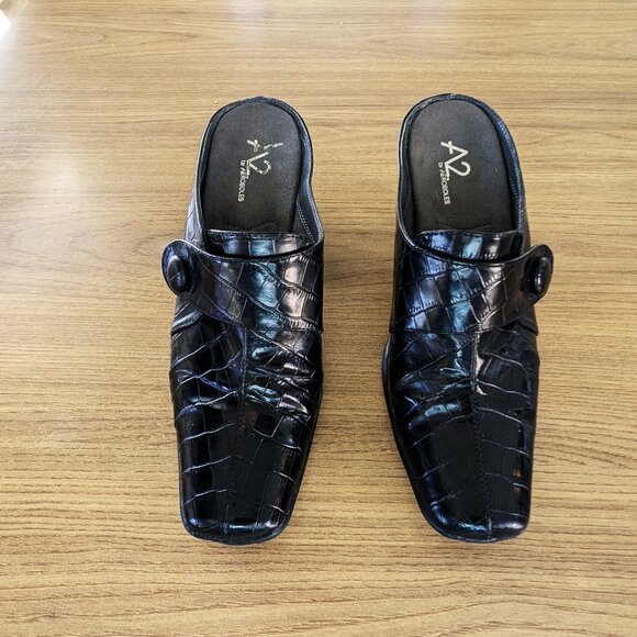 Aerosoles A2 Black Mules 7.5M - Picture 2 of 7